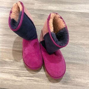 UGG Pink and Navy Winter Boots